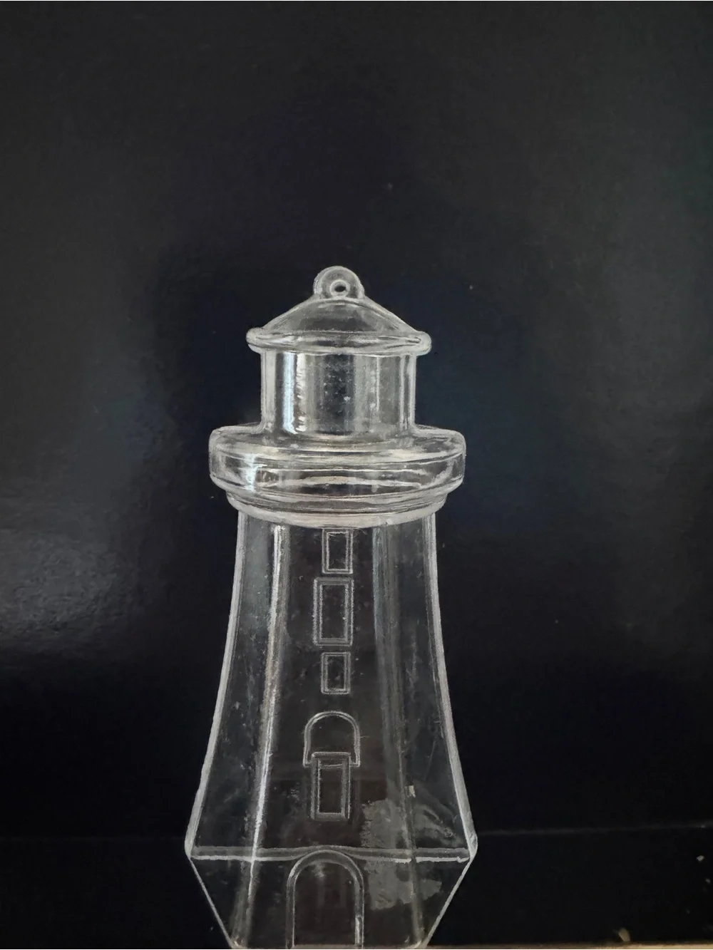 Clear Lighthouse Candy Tower with Blue and White Sweets